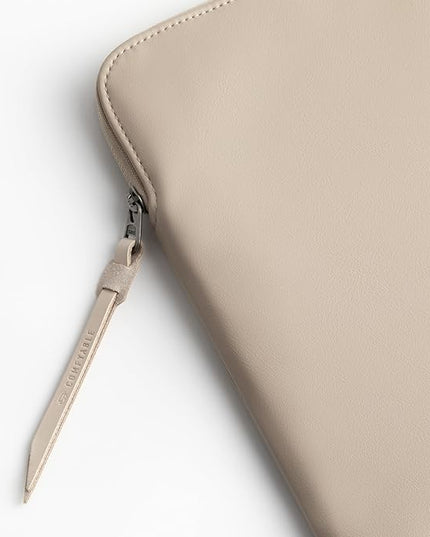 Comfyable Leather Laptop Sleeve Compatible with 16 Inch MacBook Pro M4 2024 & 15 Inch MacBook Air M4 M3 M2 2025, Dark Beige