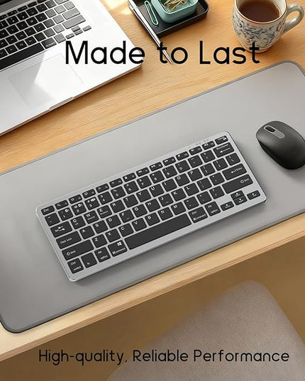 JKSML Wireless Keyboard with 78 Keys, Bluetooth and 2.4 GHz Wireless, Low Profile, Fluid Quiet Typing, 12 Programmable Keys, USB C Rechargeable, for Phone, Tablet, PC, Laptop, Smart TV - Black