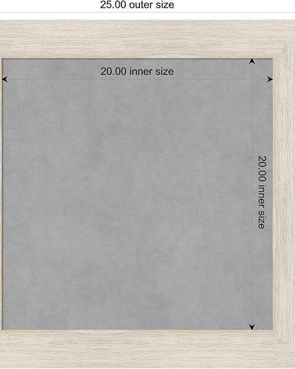 Amanti Art White Framed Magnetic Board 25x25 Medium Vision Board for use with Magnets, 100% Metal Sheet to Display Items as Office Decor or for Home Organization in mudroom, Kitchen or Kids Room