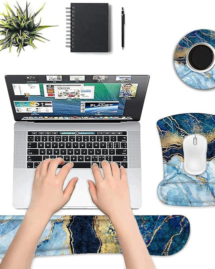 Lateefah Mouse Pad with Wrist Rest, 3-in-1 Gaming Mouse Pad, Keyboard Wrist Rest, Ergonomic Memory Foam Mousepad with Wrist Support for Computer Keyboard