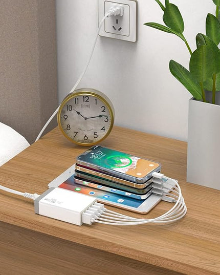 USB Wall Charger, Desktop USB Charging Station for Multiple Devices, 40W 8A, 5 Port,Travel Portable Charger for Cell Phone, Tablet