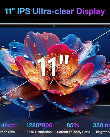 11 Inch Tablet Android 15 Tablet, 2026 Tablets with keyboard, 24GB+256GB+2TB Expand, 2 in 1 Tablets with Case Mouse Stylus, 8000mAh Battery, Octa-Core, Supports Widevine L1, 5G WiFi, GPS (Black Case)