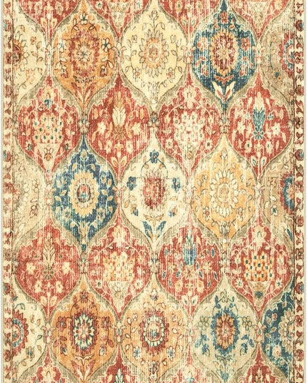 Lahome Kitchen Rugs Non Slip Washable Rugs for Entryway, 2x4 Rug Non-Slip Moroccan Trellis Ultra-Thin Indoor Door Mat Small Carpet for Bathroom Bedroom Entry, Red/Orange