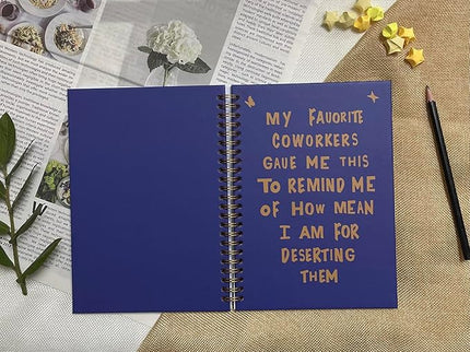 NeatNiche Spiral Notebooks For Work- Hardcover Gold coil-bound Journal Dairy For Women, 5.8"x8.3",Funny Going Away Gifts For Coworkers,Sarcastic Farewell Gifts,Coworker Leaving Gift,New Job Or Birthday Gift (Blue)