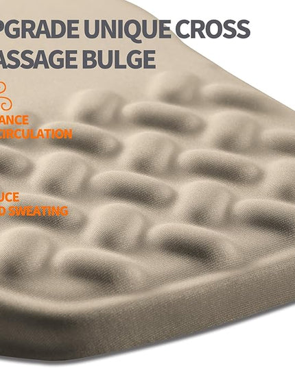Ergonomic Slope Mouse Pad Wrist Support, Wrist Rest Mousepad for Carpal Tunnel Pain Relief with Massage Bulge and Slow Rebound Memory Foam (12x8 inch, Apricot)