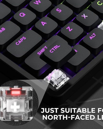 XVX Low Profile Black Keycaps, Shine Through Keycap Sets, Double Shot PBT Keyboard Keycaps Compatibility for 60% 75% 80% 85% 100% MX Switches Mechanical Keyboard- Only Key caps