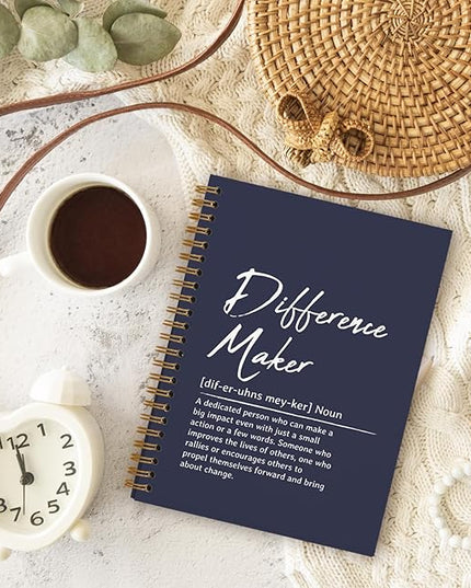 OXW Navy Blue Notebooks for Work, Difference Maker Gift Meeting Notebook Journal for Writing, Employee Appreciation Gifts, Thank You Gifts for Women Men Leader Mentor Boss Manager, 5.5"x8.3"