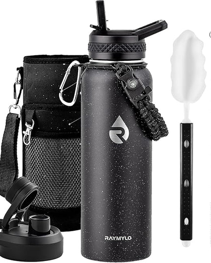 40oz Insulated Water Bottle, Triple Wall Vacuum Stainless Steel Water Bottles - Keeps Cold 48H, Reusable Metal water flask Jug for Gym, Sports, Camping, Hiking,Travel, Starry Sky-Black