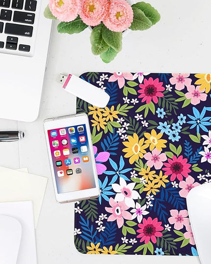 Flower Square Mouse Pad,Non-Slip Rubber Base Mouse Pad,Home Office Decoration Desktop Accessory,Laptop Mouse Pad for Office Laptops,9.4x7.8x0.12inch 4