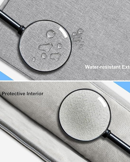 15.6 Inch Laptop Sleeve Case for 15-16 Inch MacBook Pro 15.6 Inch Laptop Computer Notebook, Slim Waterproof Polyester Carrying Case Padded Bag with Small Pocket, Gray