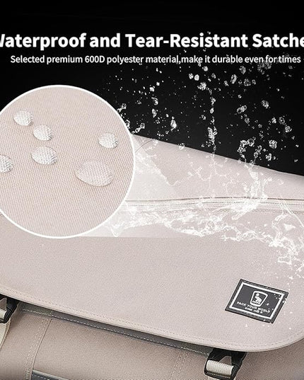 OIWAS Messenger Bag for Women, 17 Inch Laptop Crossbody Bags Men Casual Satchel Shoulder Bag College Travel Office Briefcase (White, 17 inch)