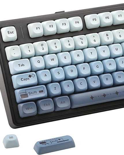 134 Keys MOA PBT Keycaps Set for Cherry Gateron MX Switches Mechanical Keyboard Key Cap (Gradient Blue)