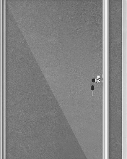Mifuro 38"x28" Enclosed Bulletin Board, Lockable Weather-Resistant Aluminum Cork Noticeboard for School & Office, Silver Frame w/Grey Flet