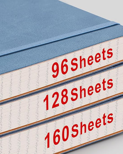 AHGXG Graph Paper Notebook - 320 Pages Grid Paper Notebook Large Journal B5, 100gsm Thick Graph Paper, Leather Softcover, Inner Pocket, 7.6'' X 10''- GrayBlue