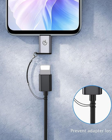 iPhone to USB C Adapter (4Pack),Type C Charger Connector Cable,for iPhone 16 15 14 Plus Pro Max,Samsung S24,iPad Air,Fast Charging and Data Transfer,Not for Audio/Headphones/OTG