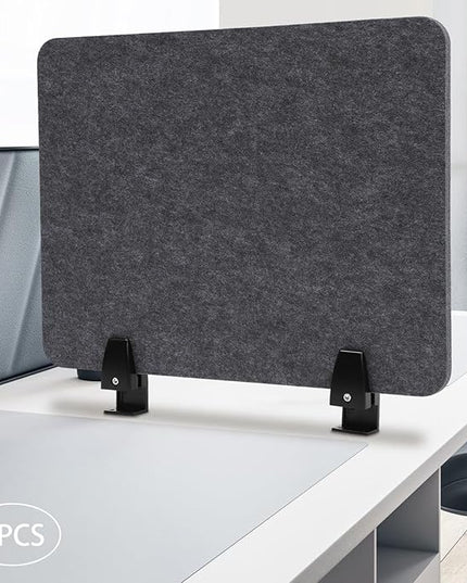 4 Pack Acoustic Desk Divider 21 x 16 Inch No Drilling Clamp-On Privacy Shields Panel Freestanding Desk Divider Desktop Sound Proof Dividers for Office Libraries School Student Desks