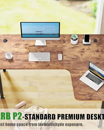 EUREKA ERGONOMIC 60 Inch Black Corner L Shaped Computer Desk, Home Office Gaming Study Work Writing Table Long Large Sturdy Workstation Simple Modern with Metal Legs, Right Side