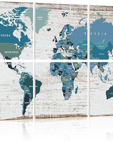 YPY Acoustic Panels Art Soundproof Panels: Vintage World Map Print Acoustic Panels Decorative Sound Absorbing Panels for Office Recording Studio Room,36"x24",Set of 6