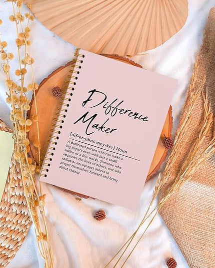 OXW Blush Notebooks for Work, Difference Maker Gift Meeting Notebook Journal for Writing, Employee Appreciation Gifts, Thank You Gifts for Women Men Leader Mentor Boss Manager, 5.5"x8.3"