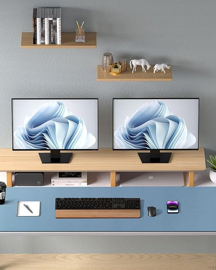 Aothia Leather Desk Pad Protector, Office Desk Mat, Large Mouse Pad, Non-Slip PU Leather Desk Blotter, Laptop Desk Pad, Waterproof Desk Writing Pad for Office and Home (48"x17", Denim Blue)