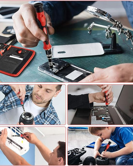 STREBITO Screwdriver Sets 142-Piece Electronics Precision Screwdriver with 120 Bits Magnetic Repair Tool Kit for iPhone, MacBook, Coumputer, Laptop, Tablet, PS4, Xbox, Nintendo, Eyeglasses, Jewelers