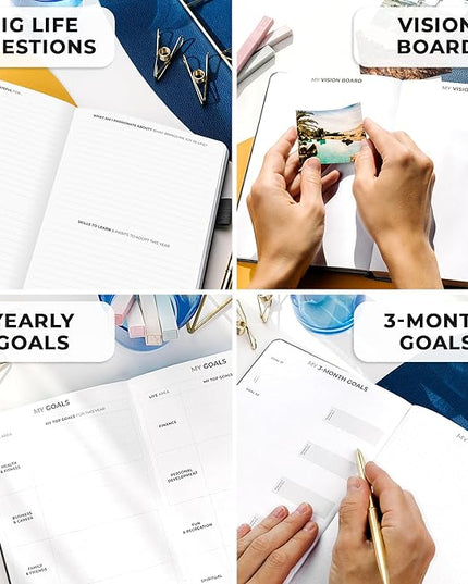 Clever Fox Planner Premium Edition – Undated Luxurious Weekly & Monthly Planner to Increase Productivity and Hit Your Goals – Organizer – Start Anytime, A5, Lasts 1 Year, Silver Black (Weekly)