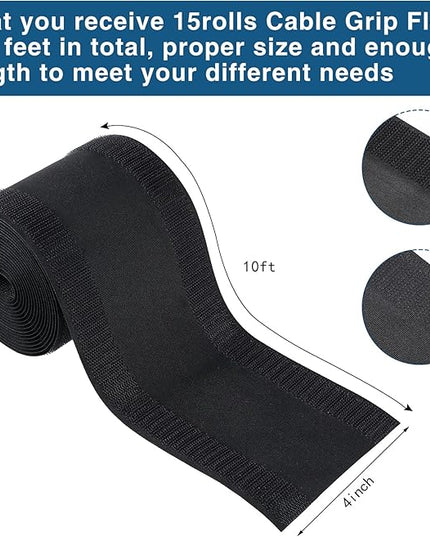 WILLBOND Carpet Cord Cover Cable Protector Floor Cover Cable Protector Management Only for Commercial Office Carpet(147.64 ft,Black)