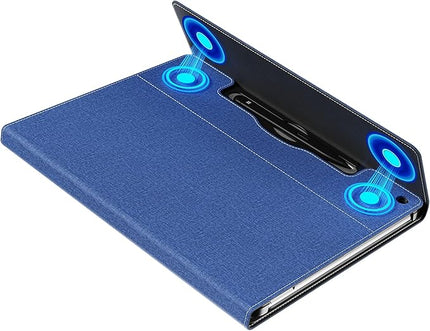 Tablet Case for 2025 New Microsoft Surface Pro 1st Edition 12-inch, PU Leather & Hard Shell Laptop Protective Cover with Multi-Angle Built-in Kickstand & Pen Holder (Blue)