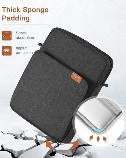 MoKo 15 Inch Laptop Sleeve Bag Fits MacBook Air 15" M2 2023, MacBook Pro 14" M2 2023, Galaxy Tab S9 Utra 14.6" 2023, Handle Carrying Case with Shoulder Strap, Black & Gray