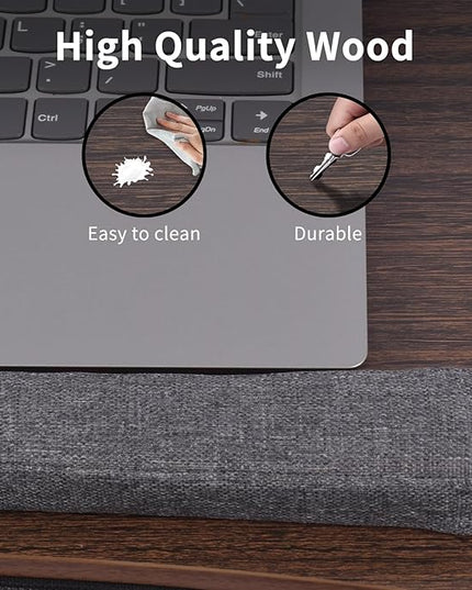 Heyfriday Home Office Lap Desk with Wrist Rest Laptop Bed Desk for Notebook, Laptop, Tablet, Lap Stand with Tablet, Phone Holder Fits Up to 14 Inch Laptops (Brown)