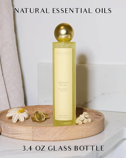 Benevolence LA Morning Ritual Gift Box | Candle, Room Spray & Reed Diffuser | Bergamot & Jasmine | Invigorating Home Fragrance | Ready for Gifting | Gift Set for Women