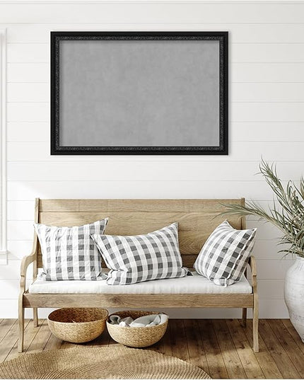 Amanti Art Black Framed Magnetic Board 28x40 Large Vision Board for use with Magnets, 100% Metal Sheet to Display Items as Office Decor or for Home Organization in mudroom, Kitchen or Kids Room