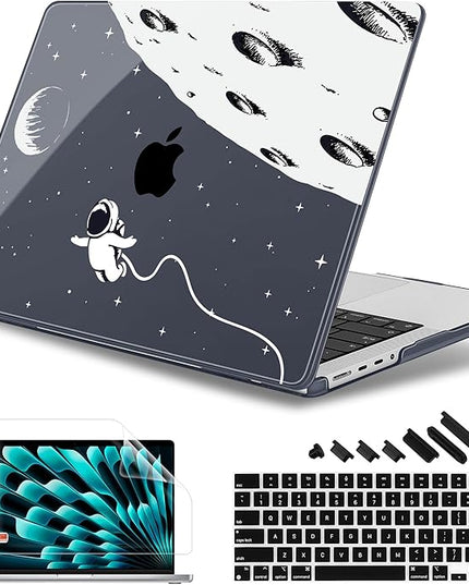 May Chen Case for MacBook Pro 14 inch, Models A2442 A2779 A2918 A2992 A3401 A3185 A3112 A3434, M1 M2 M3 M4 M5 Chip (2021-2025 Release), Plastic Hard Shell Case with Keyboard Cover, Astronaut Flight