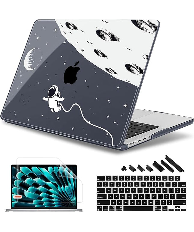 May Chen Case for MacBook Pro 14 inch, Models A2442 A2779 A2918 A2992 A3401 A3185 A3112 A3434, M1 M2 M3 M4 M5 Chip (2021-2025 Release), Plastic Hard Shell Case with Keyboard Cover, Astronaut Flight