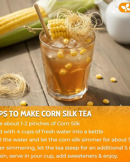 FreshDrinkUS, Dried Corn Silk 20oz | Premium Whole Corn Silk for Tea & Herbal Infusions | Naturally Air-Dried, Non-GMO, Caffeine-Free | Perfect for Daily Herbal Tea, DIY Blends & Natural Brewing