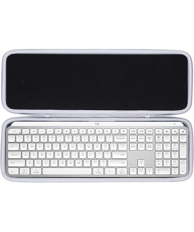 Hard Case Compatible with Logitech MX Keys S or MX Keys Advanced Keyboard (Pale Grey Case)