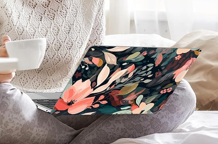 DONGKE Compatible with MacBook Pro 13 inch Case 2024 2023-2020 Release A2338 M2/M1 A2251 A2289 with Retina Display & Touch ID, Plastic Hard Shell & Keyboard Cover & Screen Film - Painted Florals
