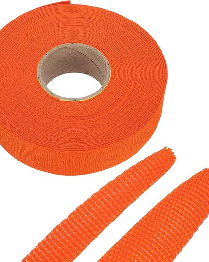 MECCANIXITY Braided Cable Sleeves Heat Shrinkable Fabric Sleeving, 1" 60ft Orange 2:1 Ratio Heat Shrinkable Cord Protector for Harness Cable, Network Cable Protection, Cable Management