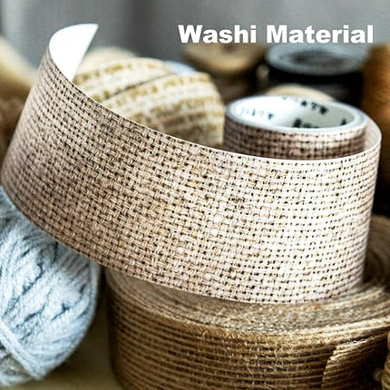 AuriicLeaf Fabric-Patterned Washi Sticker Set, 6 Rolls Vintage Stickers for Scrapbooking, Journaling, DIY Crafts, and Decorative Wrapping