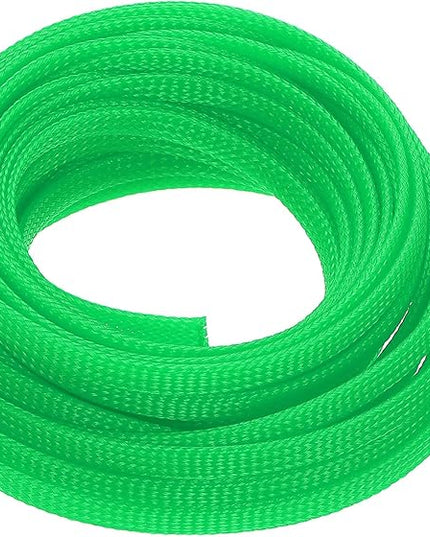 uxcell PET Expandable Sleeving 25ft 1/4" Green Cable Management Sleeve Cord Organizer for Wrap Protect Cable