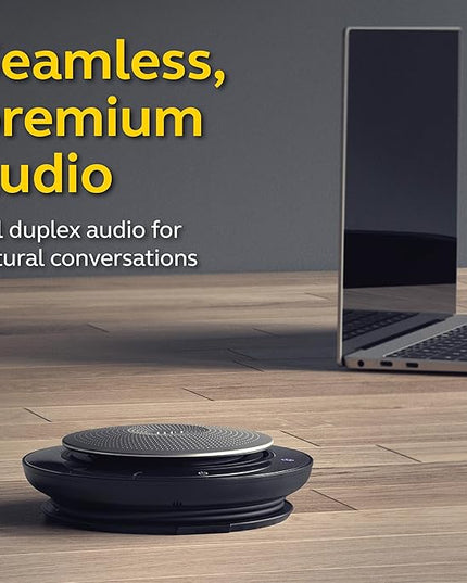 Jabra Speak 750 MS Wireless Bluetooth Speakerphone with Link 370 USB Adapter – Portable Conference Speaker for Holding Meetings Anywhere with Premium Audio - Certified for Microsoft Teams