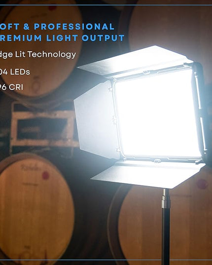 Lume Cube Studio Panel 2-Point Lighting Kit | Edge Lit LED Bicolor Light Panels 3200k - 5600k | Rechargeable Lithium Battery, Adjustable Color, Brightness, 70" Stands, Wireless Remote Included