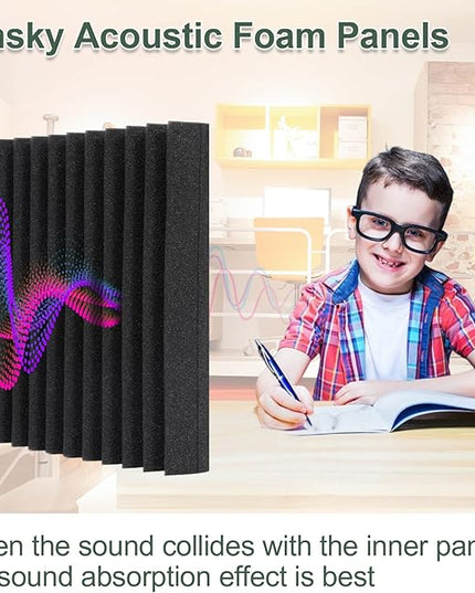50 Pack Acoustic Foam Panels,2"X 12" X 12"Sound Proof Foam PanelsHigh Density Sound Absorbing Panels,Soundproof Wedges Panels for Studio Recording & Office & Home