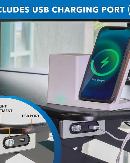 Mount-It! Electric Standing Desk Converter with Dual Monitor Arm, Stand Up Desk Riser X-Large 47.2" Wide, Electric Desk Riser with Mount for 2 Screens (Max 32"), Desktop with Keyboard Tray, USB, Black