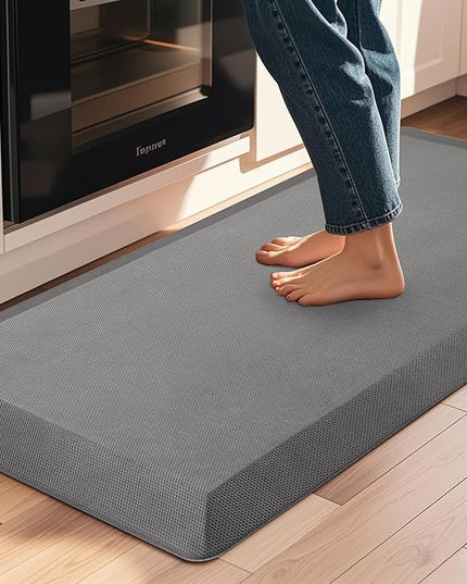 Anti Fatigue Kitchen Mats for Floor, Grey 9/10 Extra Thick Cushioned Standing Desk Mat, Comfort Memory Foam Ergonomic Kitchen Rugs and Mats Non-Slip Waterproof for Office, Kitchen, Sink, 20" x 39"