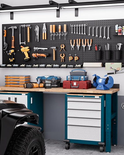 INCLY 48x36 Inch Metal Peg Board Kit with 1/4" Pegboard Hooks Accessories, 6PCS Peg Board Panels and 234PCS Black Pegboard Wall Organizer Tool Storage System for Garage Workbench Shed