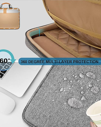 ZINZ Laptop Case 13 inch Sleeve, Expandable Computer Briefcase Protective Handbag with Multi-pockets, Compatible with MacBook Air/Pro M4/M3/M2/M1, iPad 12.9/13, XPS 13, Durable & Recycled，D01G01