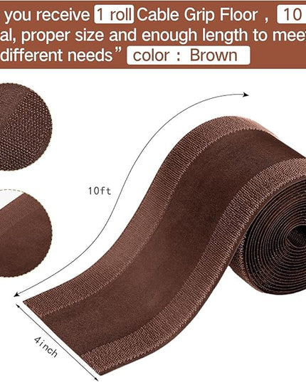 WILLBOND Carpet Cord Cover Cable Protector Floor Cover Cable Protector Management Only for Commercial Office Carpet(9.84 ft,Brown)