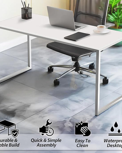 SHW Mission 32-Inch Home Office Computer Desk, White