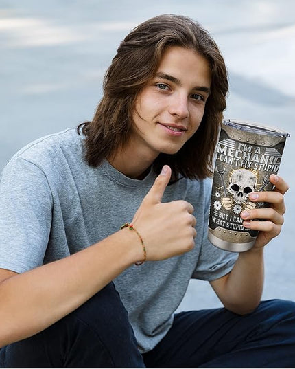 Mechanic Gifts Tumbler 20oz, Mechanic Gifts for Men, Mechanic Dad/Son/Husband Gift on Fathers Day/Christmas/Thanksgiving Day, Gift for Mechanics Men